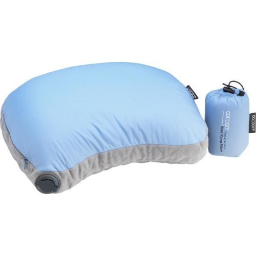 Piepūšams ceļojumu spilvens Air-Core Hood, gaiši zils/pelēks