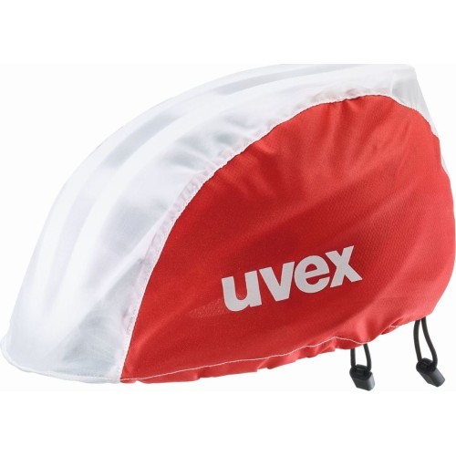Ķiveres lietus pārvalks Uvex Bike, sarkans-balts