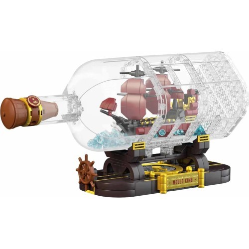 Red Pirate Ship in a Bottle Building Set 885 pcs.