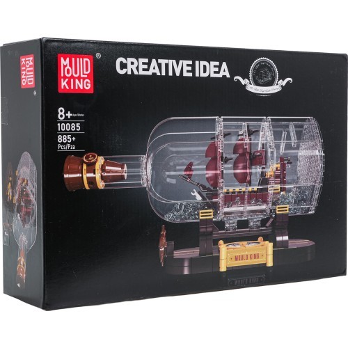 Red Pirate Ship in a Bottle Building Set 885 pcs.