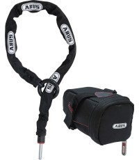 Grandinė ABUS 6KS Adapter Chain + ST5950 Saddle Bag // nuimama grandinė, įtraukiamas krepšelis (juoda)