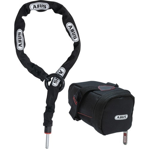 Grandinė ABUS 6KS Adapter Chain + ST5950 Saddle Bag // nuimama grandinė, įtraukiamas krepšelis (juoda)