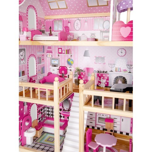 Wooden doolhouse with Furniture and LED EcoToys