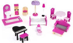 Wooden doolhouse with Furniture and LED EcoToys