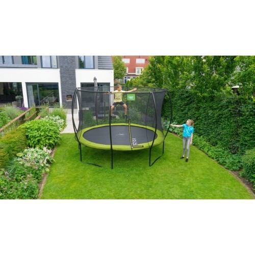 EXIT Silhouette trampoline ø244cm - green Outdoor Round Coil spring Above ground trampoline