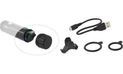 Priekšējais lukturis FORCE Pen 200lm 1LED USB (melns)