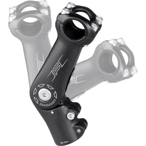Stūres iznesums FORCE S6.3 regulējams 25,4/110mm (melns)