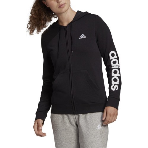 Adidas W Lin Ft Fz Hoodie Women's Sweatshirt Black GL0791
