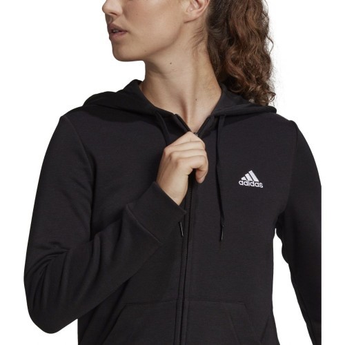 Женская толстовка Adidas W Lin Ft Fz Hoodie чёрная GL0791
