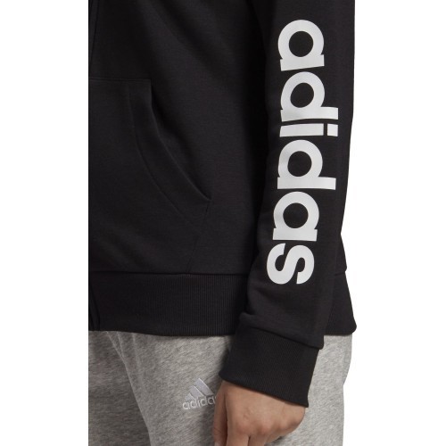 Женская толстовка Adidas W Lin Ft Fz Hoodie чёрная GL0791