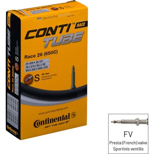 Камера велосипедная Continental Race 26, 650 x 20/25C (20/559–25/571), FV 42 мм