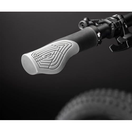 FORCE Erbow handlebar grips, with lock-on (black/grey)