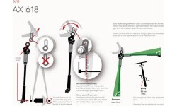 Balsta kāja Hebie AX 618 26-29" velosipēdiem ar V-Brake, bez disku bremžu adapteriem, alumīnija (melna)