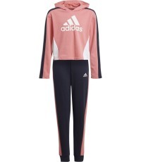 Adidas Girls' Tracksuit G Hooded Crop Ts Black Pink GM8933