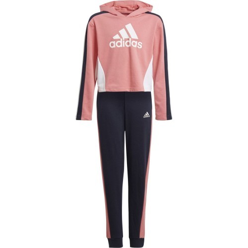 Adidas sporta kostīms meitenēm G Hooded Crop Ts Black Pink GM8933