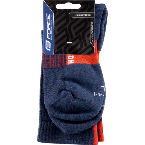 FORCE North Thermo socks // long, size L-XL (42-47) (blue/orange)