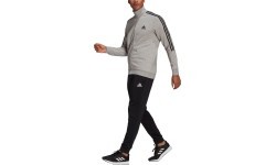 Adidas vīriešu sporta tērps M 3S FT TT TS, pelēks/melns
