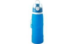 Fischer foldable water bottle, 750 ml, food-grade silicone (blue)