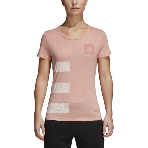 Adidas blūze Three Stripes Pink White CV4572