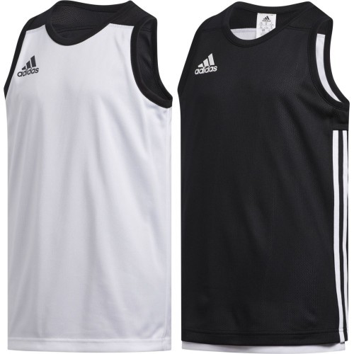 Adidas Basketball Jersey for Teens 3G Spee Rev Jrs Black White DX6387