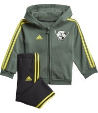 Детский спортивный костюм Adidas I Lil 3S Jog FL чёрный зелёный GN7258