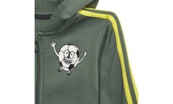 Детский спортивный костюм Adidas I Lil 3S Jog FL чёрный зелёный GN7258