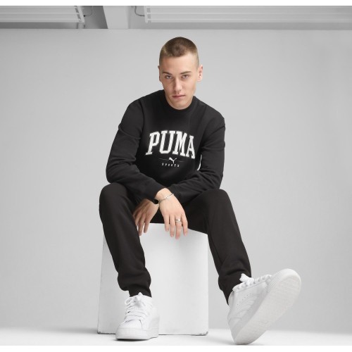 Мужская толстовка Puma Squad Crew FL чёрная 681794 01