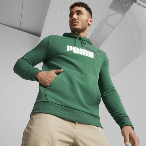 Мужская толстовка Puma Ess+ 2 Col Big Logo Green 586765 37
