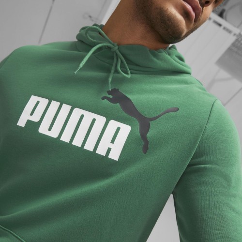 Мужская толстовка Puma Ess+ 2 Col Big Logo Green 586765 37