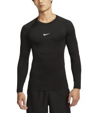Nike Pro Dri-FIT Tight Top LS men's T-shirt, black FB7919 010