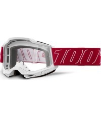 Motokrosa brilles 100% Accuri 2 - Redline sarkans, caurspīdīgs pleksis