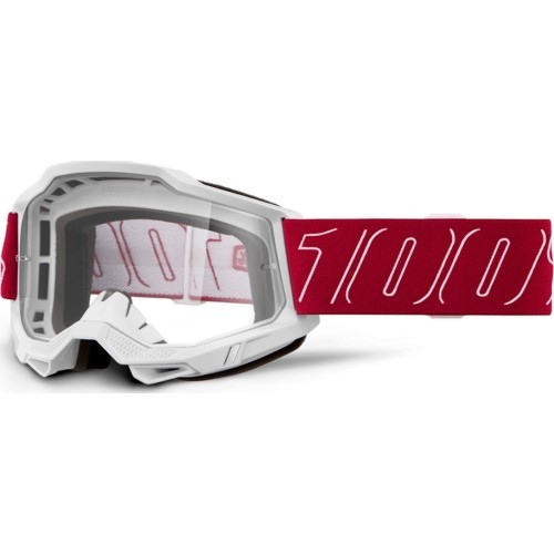 Motocross Goggles 100% Accuri 2 - Redline Red, Clear Plexi