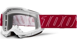 Motokrosa brilles 100% Accuri 2 - Redline sarkans, caurspīdīgs pleksis