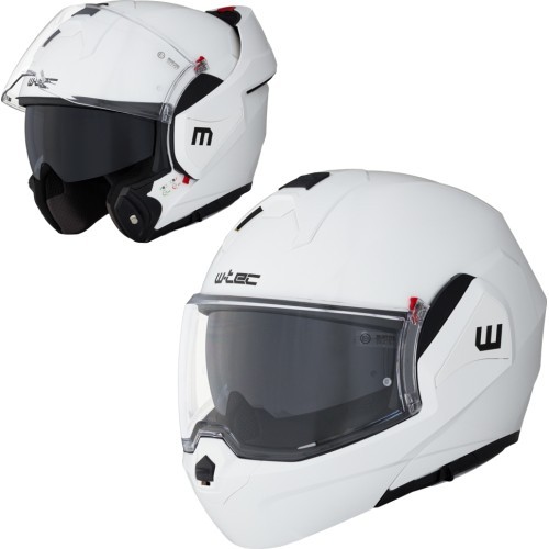 Flip-Up Motorcycle Helmet W-TEC Sabron P/J - Pearl White