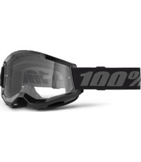Motocross Goggles 100% Strata 2 New - Black, Clear Plexi