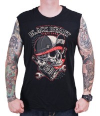 Vīriešu bezpiedurkņu krekls BLACK HEART Commander - Melna