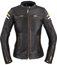 Sieviešu ādas motociklista jaka W-TEC Stripe Lady - Melna