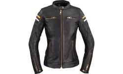 Женская кожаная мотоциклетная куртка W-TEC Stripe Lady - Чёрный
