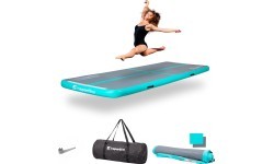 Надувной гимнастический мат inSPORTline Airstunt 400 x 100 x 10 см, серый