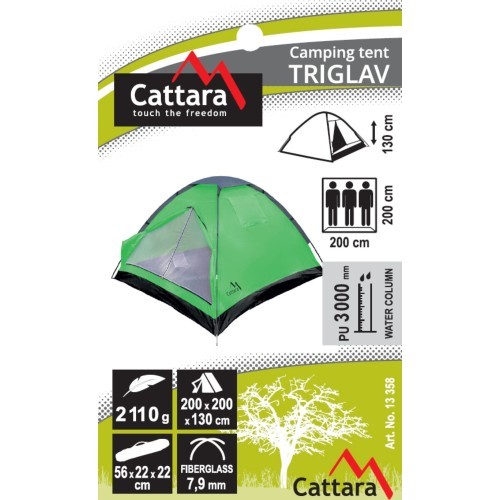 3-Person Tent Cattara Triglav 200x200x130 cm