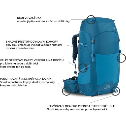 Highlander Ben Nevis Men 65L backpack - Tamsiai pilka