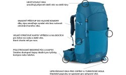 Highlander Ben Nevis vīriešu mugursoma, 65 l - Zila (atlantis)