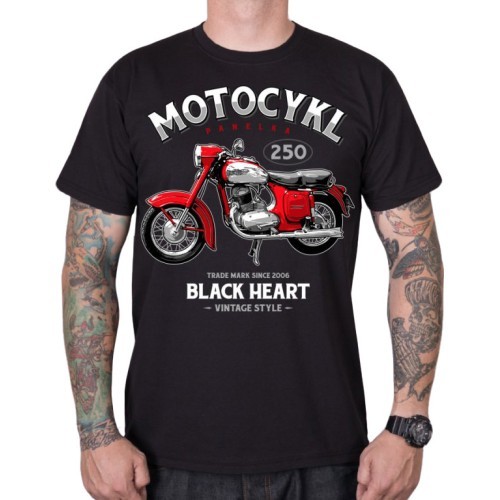 Футболка Black Heart Motorcycle Panelka - Чёрный