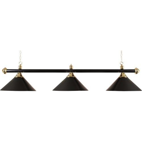 Misiņa biljarda lampa ar 3 kupoliem Buffalo, melna, 150 cm