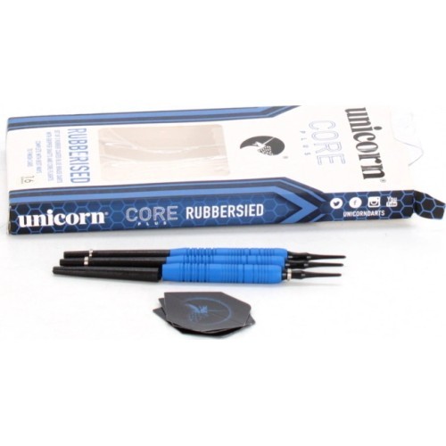 Darts Unicorn Core Plus Rubberized Brass Blue – 3-Pack
