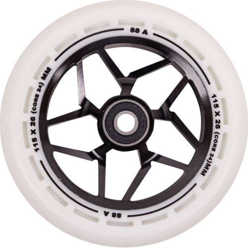 Scooter Wheels LMT L, 115mm, w/ ABEC, 9 Bearings - Black/White