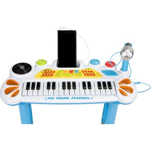 Bērnu klavieres ar mikrofonu EcoToys, zilas