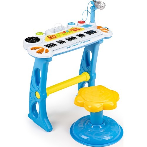 Keyboard piano with microphone EcoToys, blue