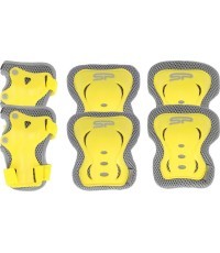 Bērnu aizsargu komplekts Spokey SHIELD (ceļiem, plaukstām, elkoņiem), dzeltens