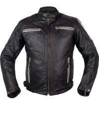 Leather Motorcycle Jacket W-TEC Helsin - Black/White